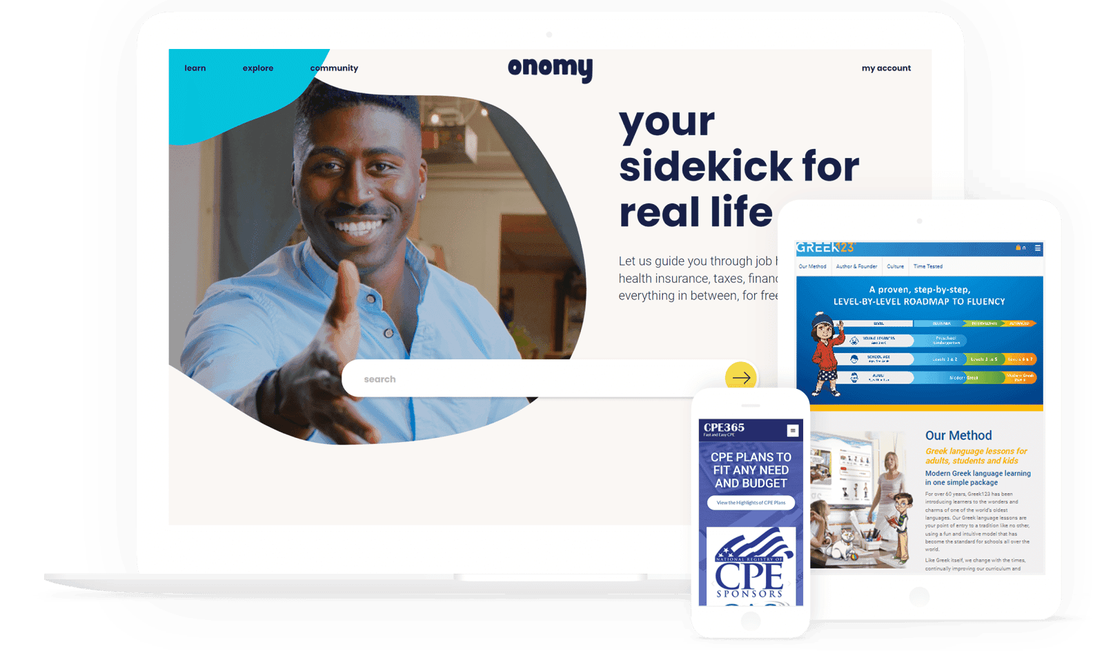 Featured client project on laptop and mobile